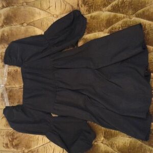 Elegant Black Puff Sleeve Dress